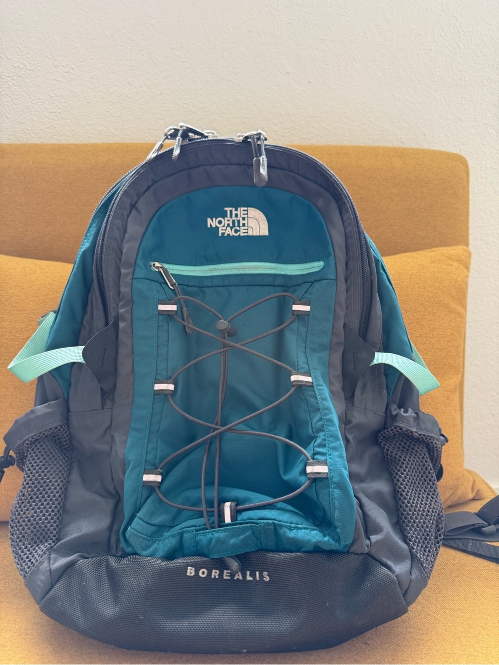 The North Face Borealis Backpack Teal Gray Laptop School Travel Bag